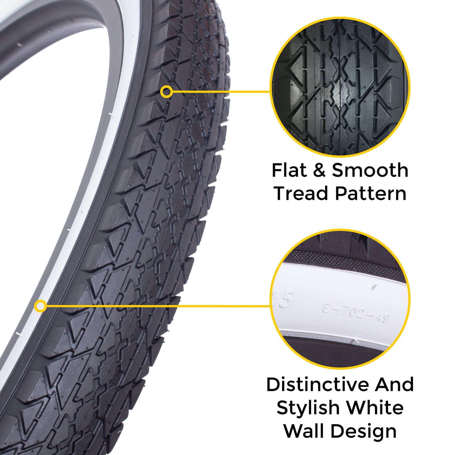 e702 26 inch white wall tires
