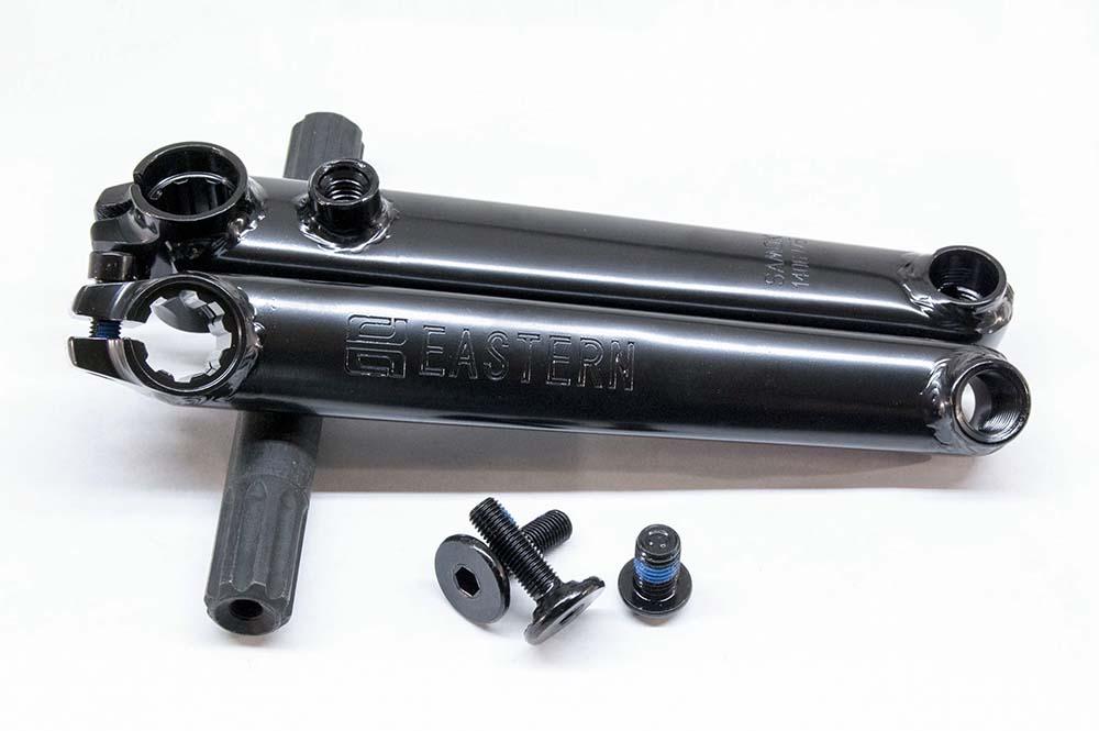 eastern bikes atom cranks ed black 8 spline heat treated chromoly