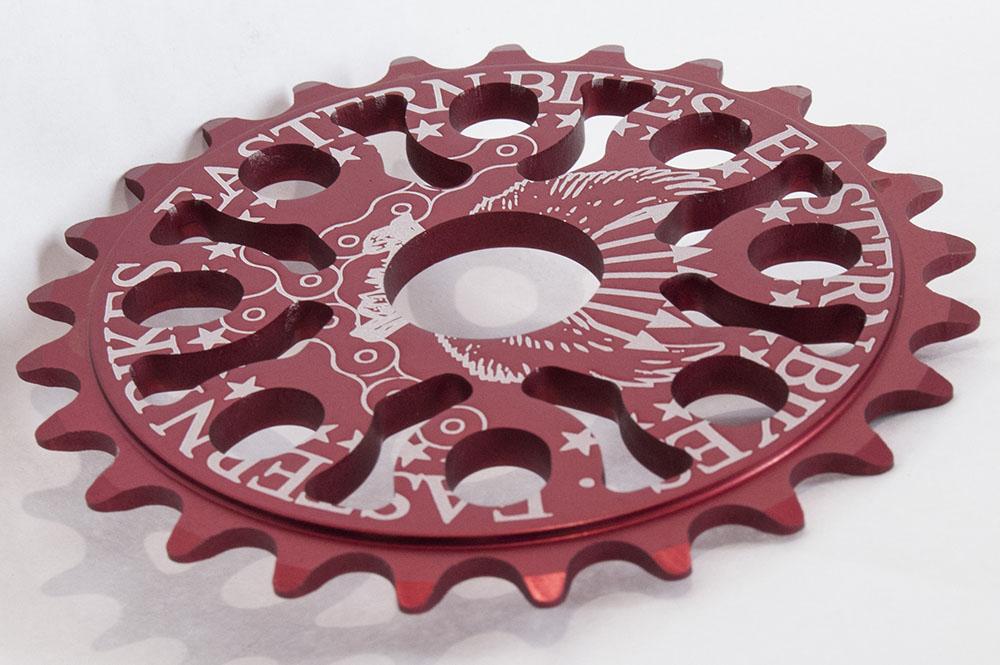 eastern bikes medusa 25 tooth bmx sprocket red anodized