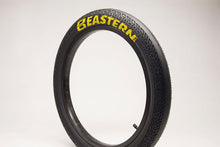 Load image into Gallery viewer, eastern bikes 20 inch squealer tires 100psi black yellow 2
