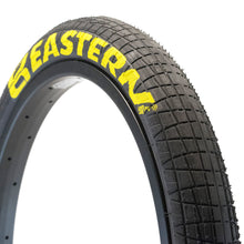 Load image into Gallery viewer, eastern bikes 20 inch x 2.2 throttle tires 100psi black yellow 1
