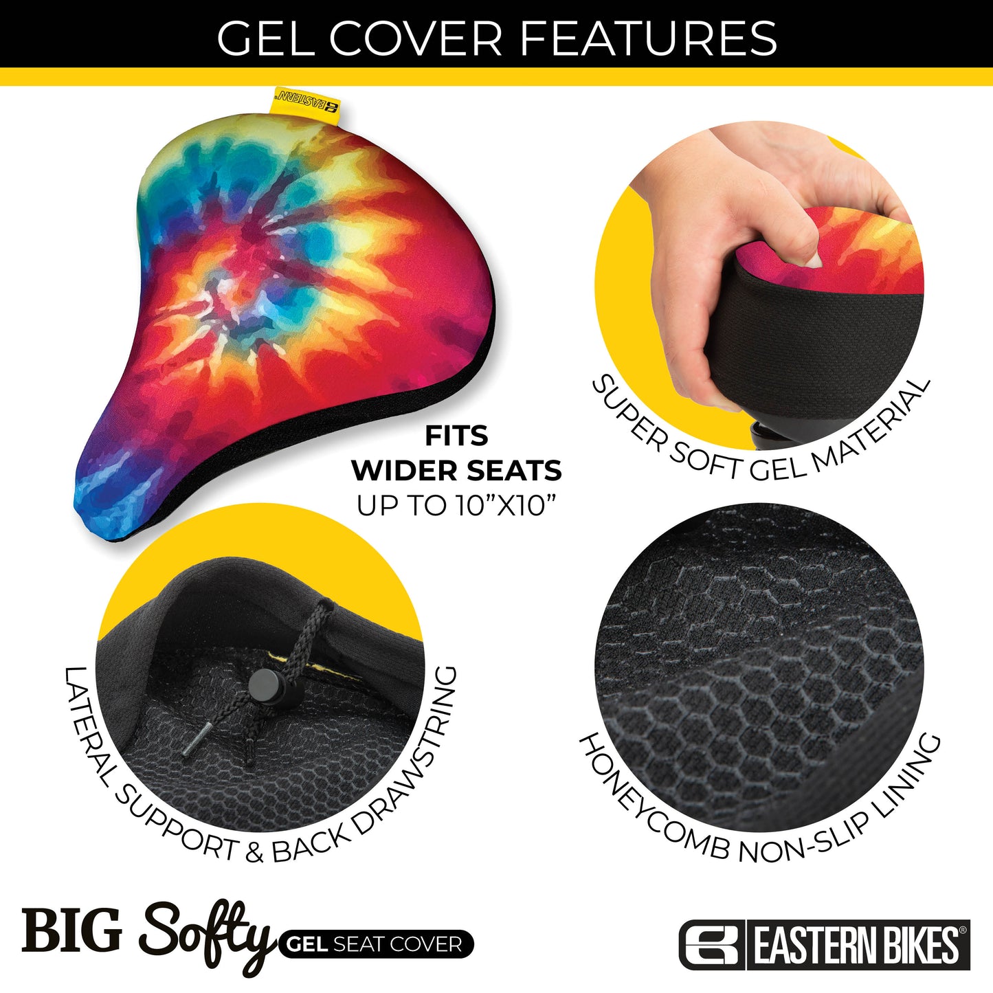 Big Softy Gel Seat Cover Tiedye (large)