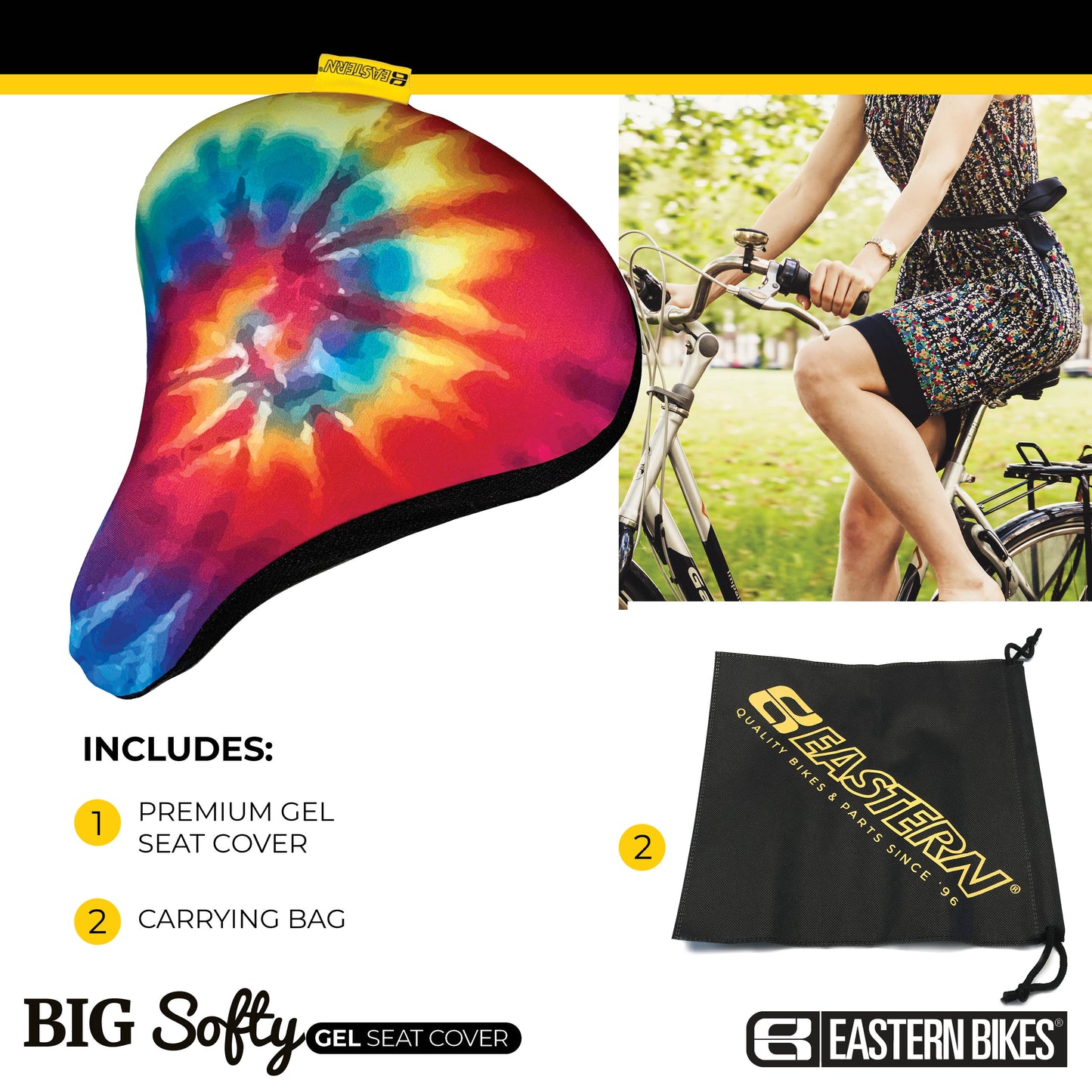 Big Softy Gel Seat Cover Tiedye (large)